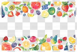 Food Background - Watercolor Fruit Border Design Transparent PNG