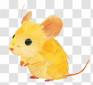 Cute Mouse - Adorable Small Yellow Mouse Illustration Transparent PNG