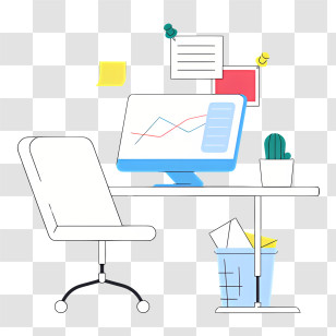 Background - Modern Office Desk Setup Transparent PNG