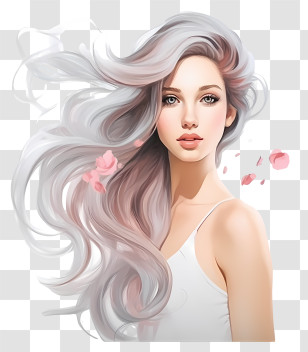 Woman - Woman With Flowing Long Hair Transparent PNG