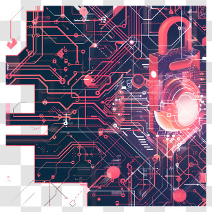 Cyber Security - Cybersecurity Concept With Digital Lock Transparent PNG