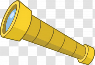 Cartoon Character - Yellow Telescope For Adventure Transparent PNG