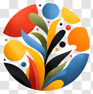 Fall Icon - Abstract Colorful Leaves In Circle Transparent PNG