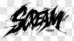 Halloween Words - Dynamic 'Scream' Graffiti Lettering Transparent PNG