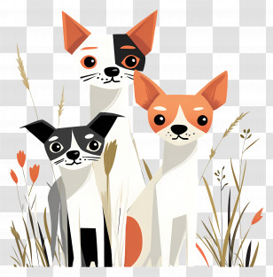 Cute Small Dogs - Cartoon Dogs In Nature Transparent PNG