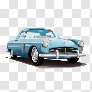 Vintage Car - Vintage Blue Retro Car Illustration Transparent PNG