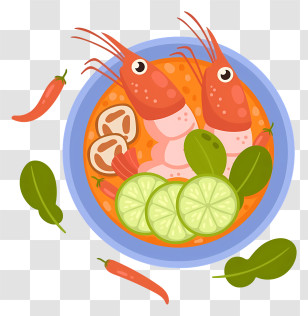 Thai Food - Shrimp Soup With Lime And Chili Transparent PNG