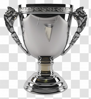 Trophy - Shiny Silver Trophy With Ornate Handles Transparent PNG