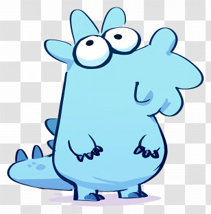 Blue Cartoon Creature - Blue Cute Cartoon Dinosaur Illustration Transparent PNG