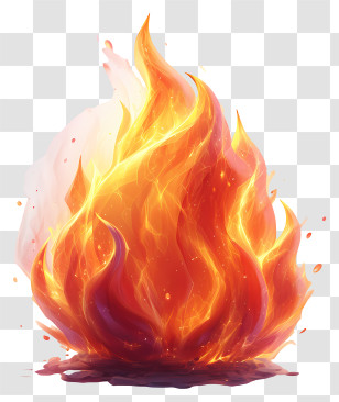 Fire - Fire Flames In Bright Orange Illustration Transparent PNG