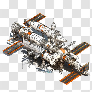 Space Station - Futuristic Space Station Illustration Transparent PNG
