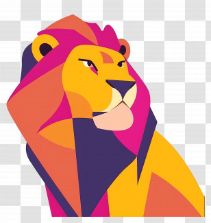 Lion - Colorful Lion Illustration Transparent PNG