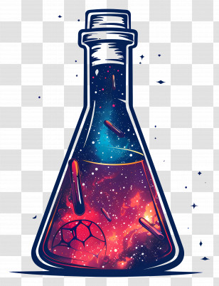 Triangular Flask - Galaxy In A Flask Transparent PNG