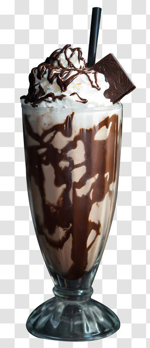 Chocolate Milkshake - Chocolate Milkshake With Whipped Cream Transparent PNG