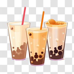 Bubble Milk - Milk Tea Bubble Drinks With Tapioca Transparent PNG
