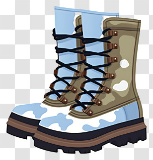 Cartoon Winter Boots - Camouflage Boots Transparent PNG