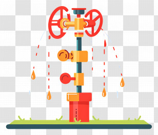 Water Sprinkler - Oil Rig With Valves And Pipes Transparent PNG