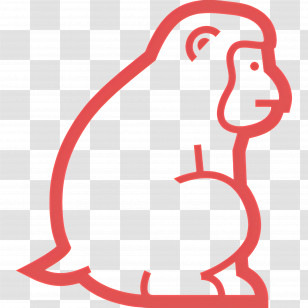 Monkey - Simple Monkey Outline Transparent PNG
