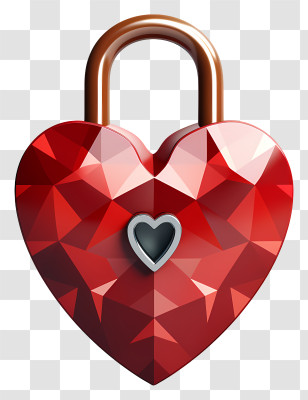 Key - Red Heart-shaped Love Lock Transparent PNG