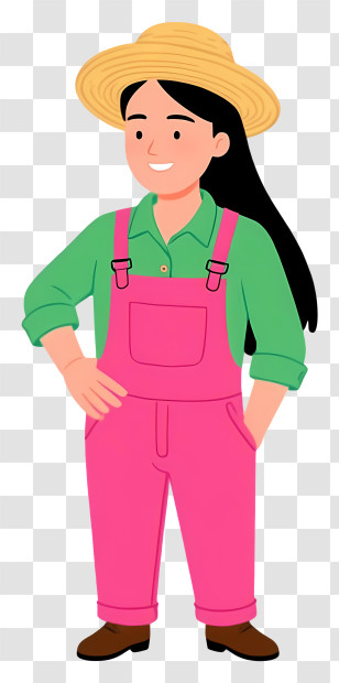Farmer Woman - Female Farmer In Overalls Transparent PNG