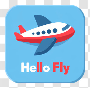 Hello Fly - Hello Fly Airplane App Icon Transparent PNG