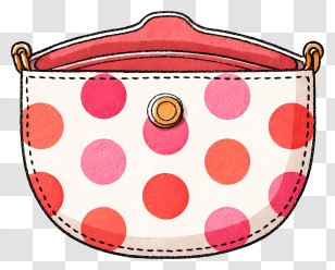 Open Coin Purse - Polka Dot Purse Cartoon Illustration Transparent PNG