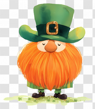St Patricks Day Gnome - Leprechaun With Shamrocks Transparent PNG