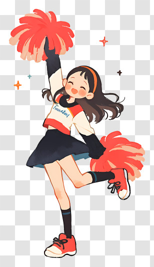 Cheerleader - Happy Cheerleader Cartoon Transparent PNG