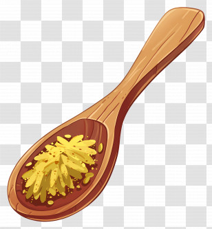 Wooden Spoon - Wooden Spoon With Spice Transparent PNG