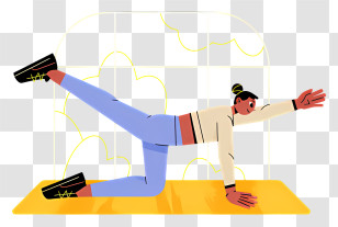 Yoga - Person Exercising On Yoga Mat Transparent PNG