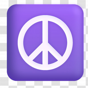 Peace Symbol Emoji - Peace Symbol On Purple Background Transparent PNG