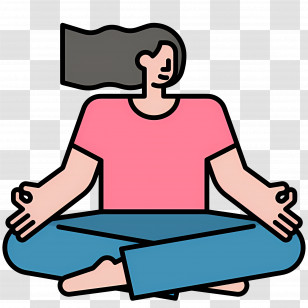 Meditation - Meditating Person With Flowing Hair Transparent PNG