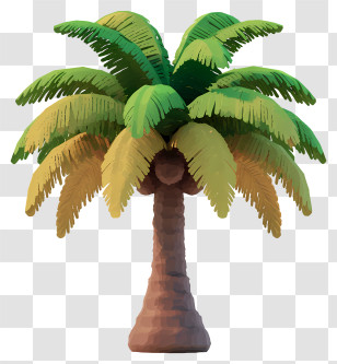 Realistic Style Coconut Tree - Cartoon Palm Tree Illustration Transparent PNG