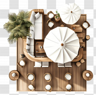 Rooftop Bar Topview - Outdoor Patio Furniture Design Transparent PNG