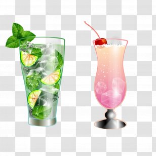 Cocktail Mai Tai Singapore Sling Italian Soda - Flower - Lemon Sorbet Transparent PNG