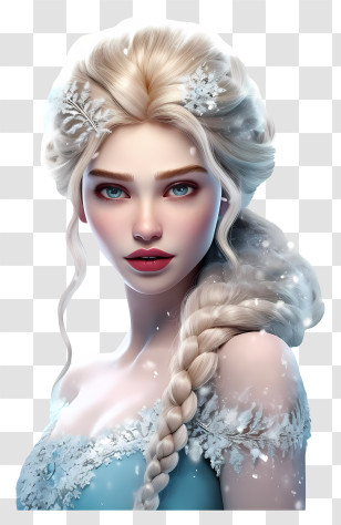 Frozen Princess - Elegant Snow Queen Character Transparent PNG