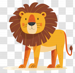 Lion - Happy Cartoon Lion Illustration Transparent PNG