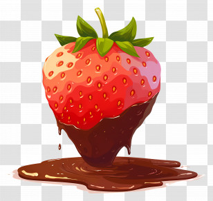 Chocolate Dipped Strawberries - Chocolate Covered Strawberry Transparent PNG
