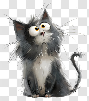 Cat - Cute Cartoon Cat Transparent PNG
