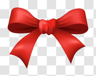 Icon - Beautiful Red Ribbon Bow Decoration Transparent PNG
