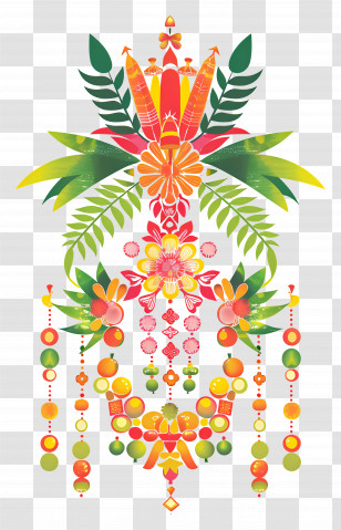Bonalu - Colorful Floral Decoration Transparent PNG