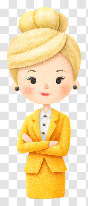 Yellow Hair Business Woman - Businesswoman In Yellow Suit Transparent PNG