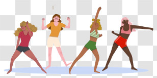 Group Dance - Group Of Women Dancing And Exercising Transparent PNG