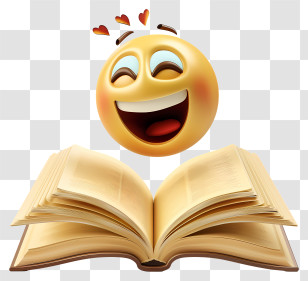 World Storytelling Day - Cheerful Smiley Emoji Enjoying A Book Transparent PNG