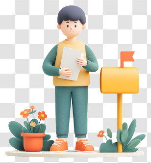 Employee Doing Email Marketing - Person Holding Envelope By Mailbox Transparent PNG