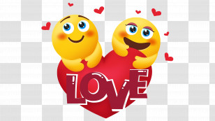 Valentine Emoji - Love Emojis With Heart Transparent PNG
