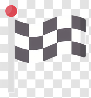 Racing Flags - Checkered Racing Flag With Red Top Transparent PNG