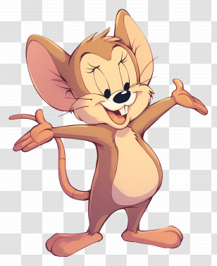 Jerry Mouse - Friendly Cartoon Mouse Character Transparent PNG