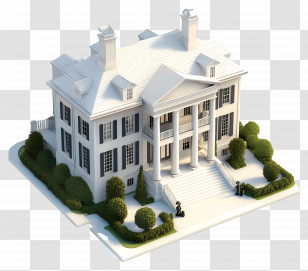 Colonial House - White Mansion Illustration Transparent PNG