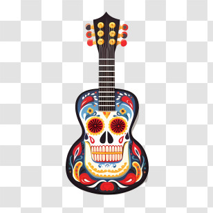 Day Of The Dead
 - Day Of The Dead Decorated Guitar Transparent PNG